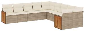 VidaXL Polyrattan Kerti Ülőgarnitúra - Bézs - 10 részes