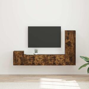 VidaXL TV szekrény garnitúra 4 pcs Füstölt tölgy Faanyag