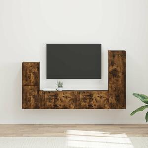 VidaXL TV szekrény garnitúra 4 pcs Füstölt tölgy Faanyag