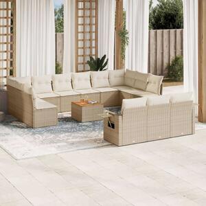VidaXL Polyrattan Kerti Ülőgarnitúra - 14 részes - Bézs