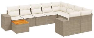 VidaXL Polyrattan Kerti Ülőgarnitúra - 11 részes - Bézs
