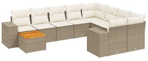 VidaXL Polyrattan Kerti Ülőgarnitúra - 11 részes - Bézs