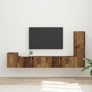 VidaXL TV szekrény garnitúra Falra szerelhető 3 pcs Öreg fa Faanyag