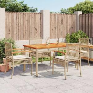 VidaXL Kerti Étkezőgarnitúra - 5 részes - Bézs Polyrattan