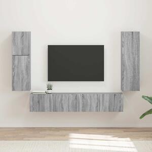 VidaXL TV szekrény garnitúra 4 pcs Szürke Sonoma Faanyag