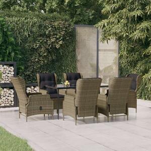 VidaXL 7 részes barna polyrattan kerti étkezőgarnitúra