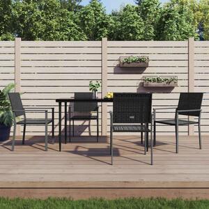 VidaXL 5-részes polyrattan és acél kerti étkezőgarnitúra