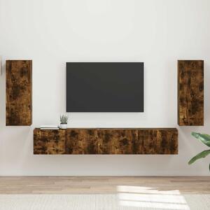 VidaXL TV szekrény garnitúra 4 pcs Füstölt tölgy Faanyag