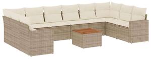 VidaXL Polyrattan Kerti Ülőgarnitúra - 11 részes - Bézs