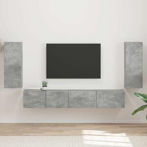 VidaXL TV szekrény garnitúra 4 pcs Beton Szürke Faanyag