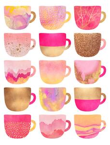 Illusztráció Pretty Pink Coffee Cups, Elisabeth Fredriksson