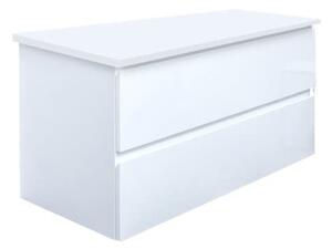 Fürdőszobaszekrény fedőlemezzel SAT B-Way 99x50x45 cm fehér fényes BWAY2100WDESK