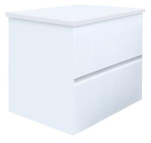 Fürdőszobaszekrény fedőlemezzel SAT B-Way 59x50x45 cm fehér fényes BWAY260WDESK