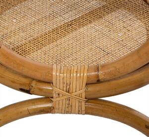 Atmosphera Farah dohányzóasztal, rattan és üveg, 60x50 cm, természetes barna