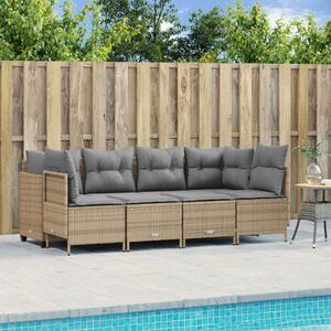 VidaXL Kerti Ülőgarnitúra - Polyrattan - Bézs - 5 részes