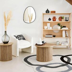 Atmosphera Createur d'interieur Colva dohányzóasztal, kerek 60x45 cm, bézs MDF, bordázott talp