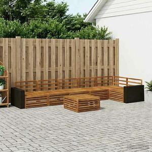 VidaXL Kültéri kanapé szett 7 pcs Természetes 79 x 79 x 37 cm
