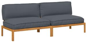 VidaXL Kanapé Szett párnával Antracit 240 x 80 x 69 cm Tömör Akácfa