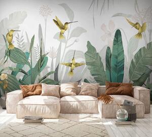 Fotótapéta Pálmalevelek és kolibri, Természet fotótapéta, u01841 : Uwalls.hu