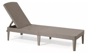 Curver Keter Jaipur kerti nyugágy napozóágy műanyag rattan hatású, 187x58x29 cm, cappuccino