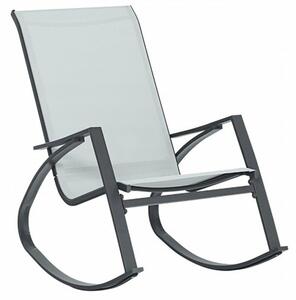 Kerti hintaszék, fém, textil, ergonomikus, 120 kg, 60x104x95 cm, kényelmes, szürke