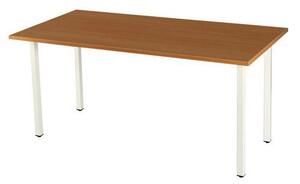 Viva Standard irodai asztal, 120 x 80 x 75 cm, egyenes kivitel, fehér lábakkal, bükk