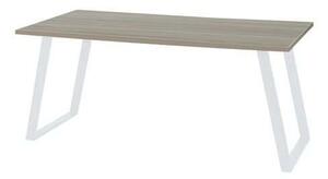 Viva Shape irodai asztal, 120 x 80 x 75 cm, egyenes kivitel, fehér lábakkal, osztriga tölgy