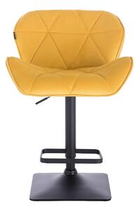 HR111KW Sárga modern velúr szék fekete lábbal