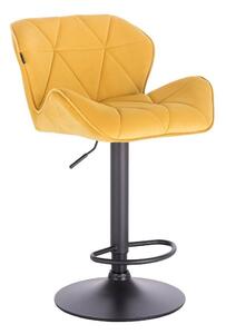 HR111W Sárga modern velúr szék fekete lábbal