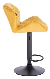 HR111W Sárga modern velúr szék fekete lábbal