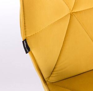 HR111K Sárga modern velúr szék arany lábbal