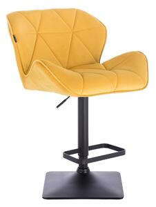 HR111KW Sárga modern velúr szék fekete lábbal