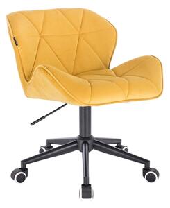 HR111K Sárga modern velúr szék fekete lábbal