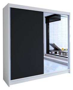 Gardróbszekrény Closico Cavaris I, Laminált forgácslap, 215x180x58cm, Fekete, Fehér