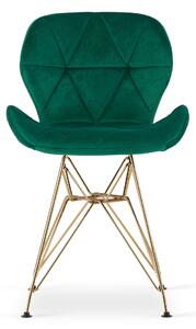 PreHouse NEST szék - zöld bársony / arany lábak