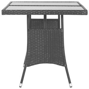 VidaXL fekete polyrattan kerti asztal 140 x 80 x 74 cm