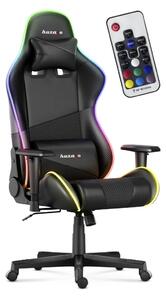 Gamer szék, FORCE RGB LED fekete carbon