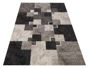 Egyedi bézs szőnyeg négyzet motívummal Szélesség: 120 cm | Hossz: 170 cm