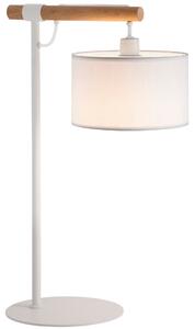 Viokef Romeo asztali lámpa, fehér-fa, 1xE14 foglalattal