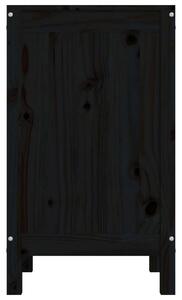VidaXL fekete tömör fenyőfa szennyestartó láda 44 x 44 x 76 cm