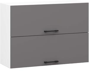 AKORD Oliwia Fali Konyhaszekrény Laminált Fehér-Grafit 80cm