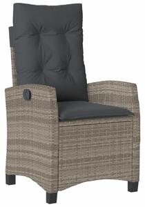 VidaXL 5 részes szürke polyrattan kerti étkezőgarnitúra párnával