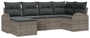 VidaXL Kanapé Szett párnával tárolóval 6 pcs Szürke polirattan