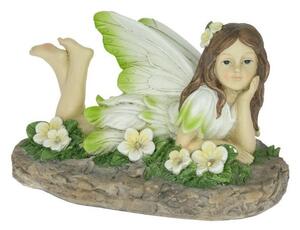 Tündér virágokkal - Napelemes kerti figura, LED-es - 26 cm