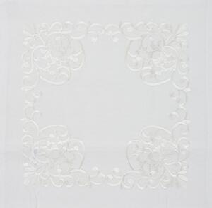 Dekoratív párnahuzat FLOWERING MEADOW 40x40 cm, fehér