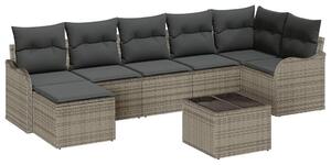 VidaXL Kerti Kanapé Szett párnával 8 pcs Szürke Poli rattan
