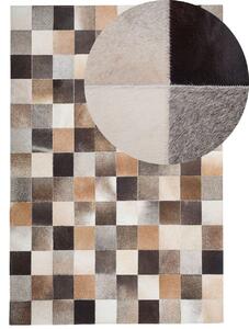 Barna és szürke bőrszőnyeg 160 x 230 cm SOKE