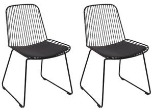 Fekete fém szék kétdarabos szettben PENSACOLA