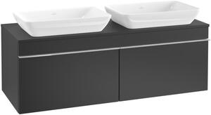 Villeroy & Boch Venticello szekrény 125.7x50.2x43.6 cm Függesztett, mosdó alatti fekete A94901PD