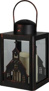 Church Lámpás LED-es gyertyával fekete, 10 x 16 cm